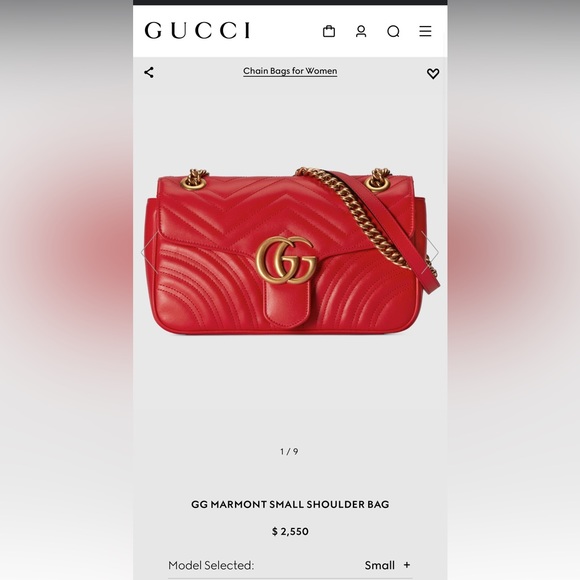 Gucci Handbags - Gucci Marmont Red Bag